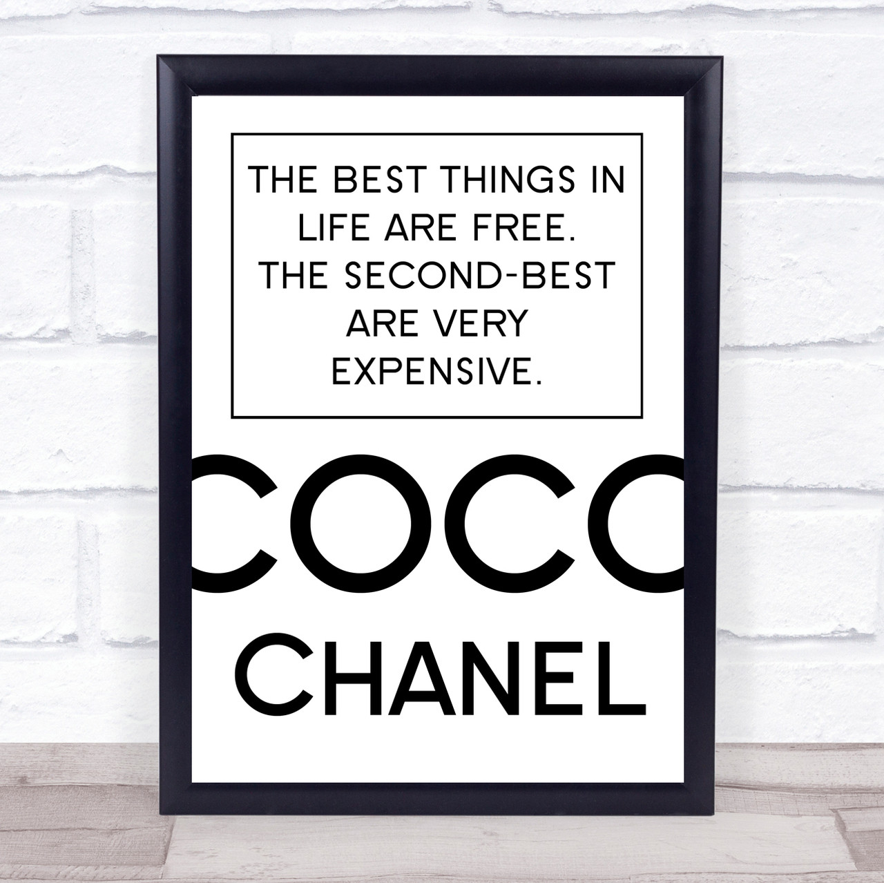 Coco Chanel Best Things In Life Quote Wall Art Print - Wild Wall Art