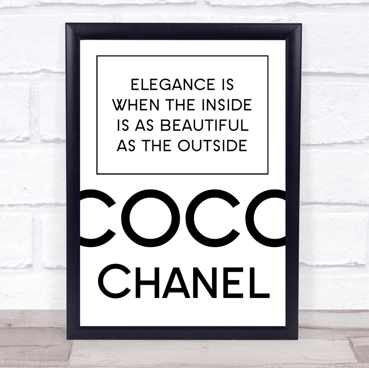 Coco Chanel Elegance Is Quote Wall Art Print Wild Wall Art