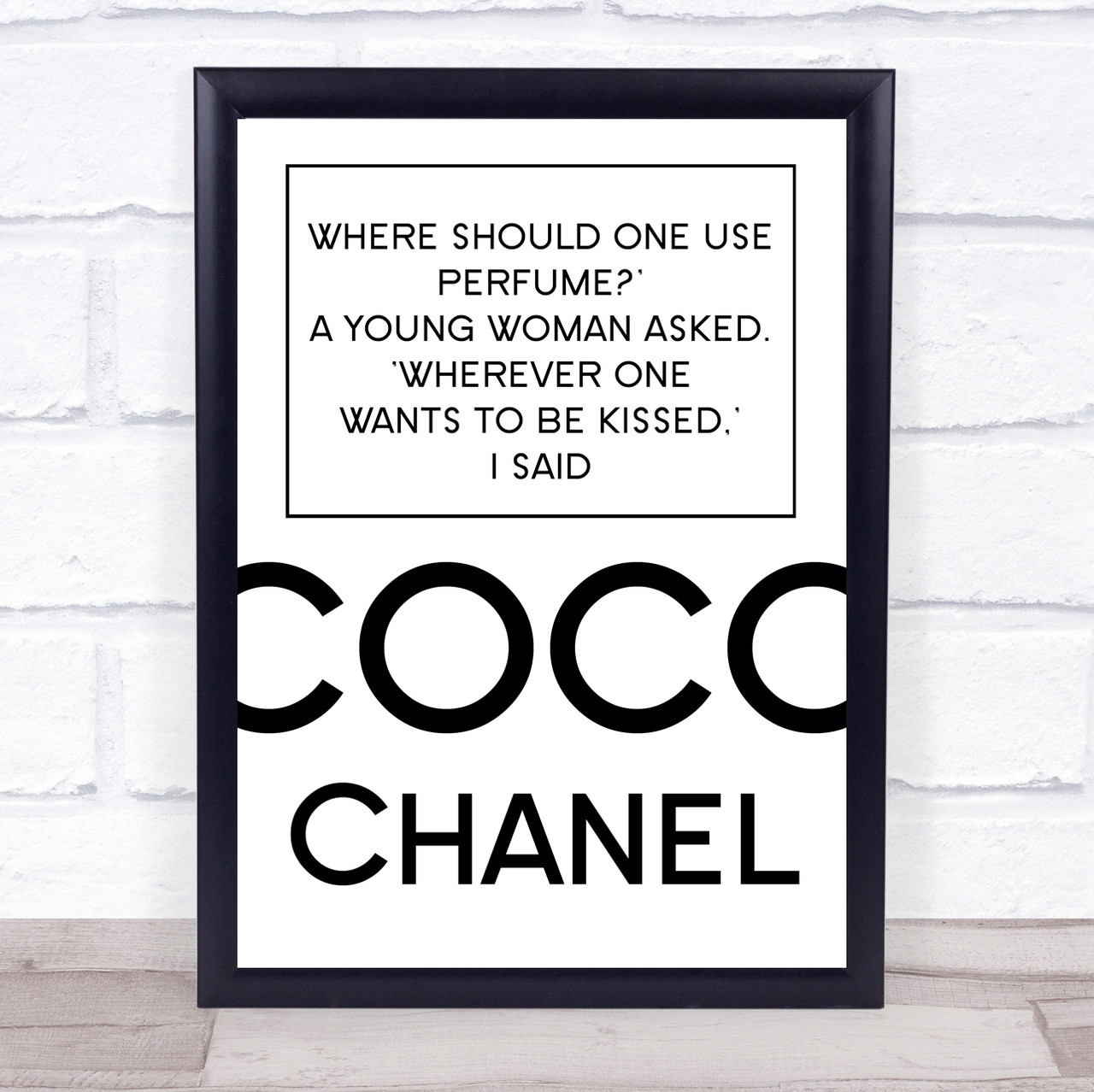 Coco Chanel Perfume Quote Wall Art Print Wild Wall Art