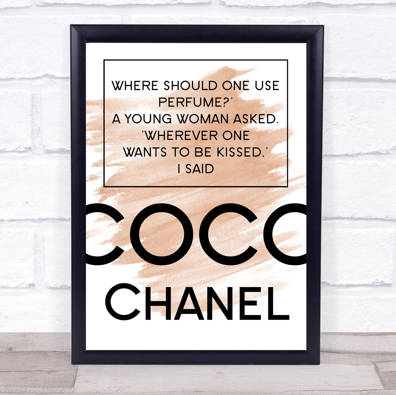 Watercolour Coco Chanel Perfume Quote Print Wild Wall Art