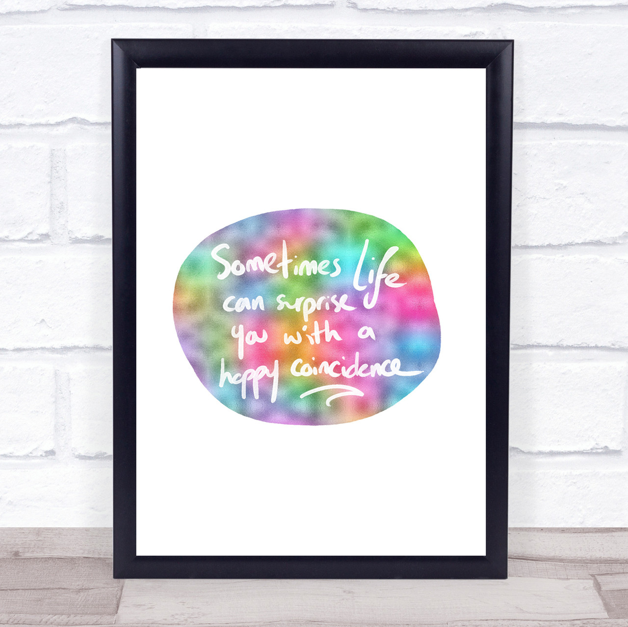 Happy Coincidence Rainbow Quote Print - Wild Wall Art