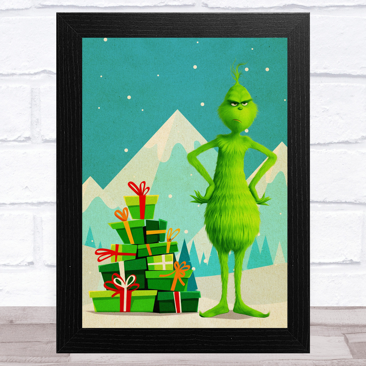 Grinch Framed Wall Decor: Brighten Up Your Home for the Holidays