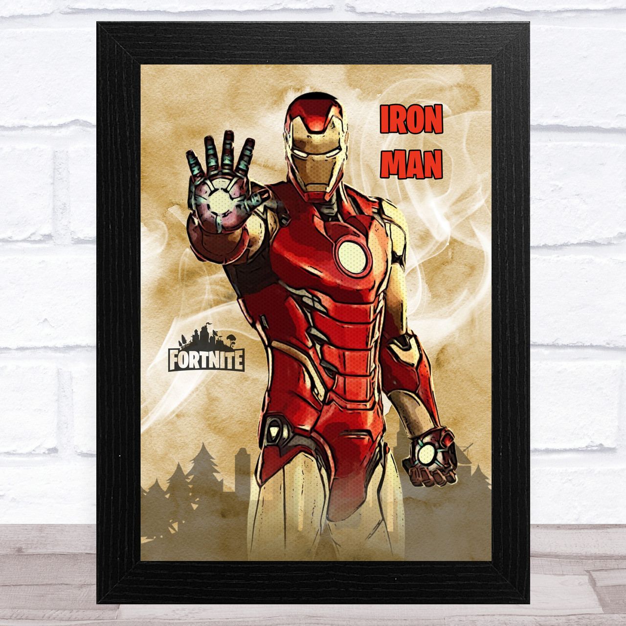 Iron Man Gaming Comic Style Kids Fortnite Skin Children's Wall Art