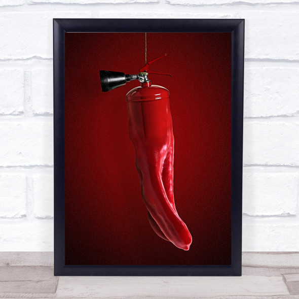 Unlikely Fire Extinguisher Hot Pepper Red Italy Wall Art Print
