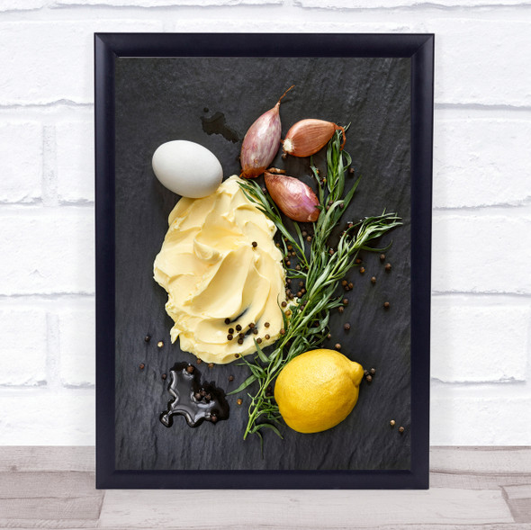 Vegetables Ii Lemon Egg Onion Onions Food Kitchen Vegetable Wall Art Print