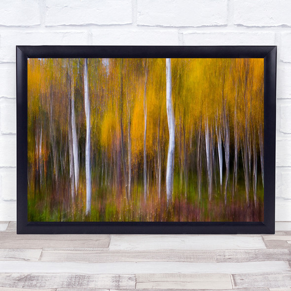 Abstract Fall Autumn Trees Forest Woods Blur Blurry Wall Art Print