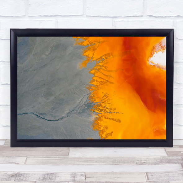 Abstract Toxic Water Romania Orange Colourful Colours Graphic Wall Art Print