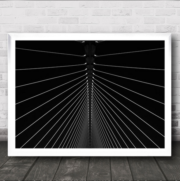 Spine Bridge Abstract Graphic Architecture Lines Perspective Dark Wall Art Print