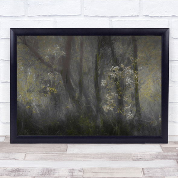 Cow Parsley Spring Flower Forest Creative Edit Graphic Painterly Wall Art Print