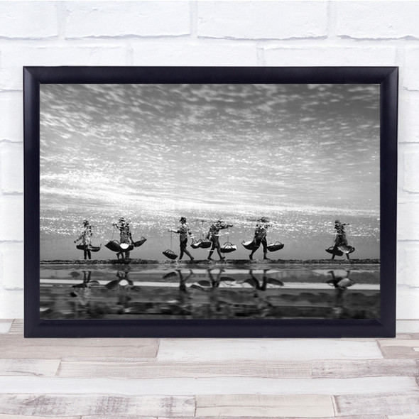 In The Salty Cloud Carry Carrying Burden Work Working Worker B&W Wall Art Print