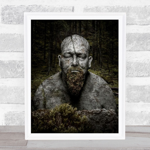 Petrified Stone Surreal Forest Kuopio Finland Auto portrait Rock Wall Art Print