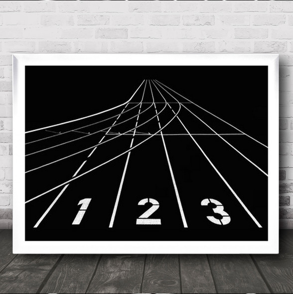 1 2 3 Stadium Track Lane Tartan Running Abstract Numbers Number Wall Art Print
