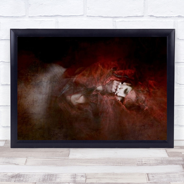 A Paused Life Red Passion Love Romance Romantic Portrait Female Wall Art Print