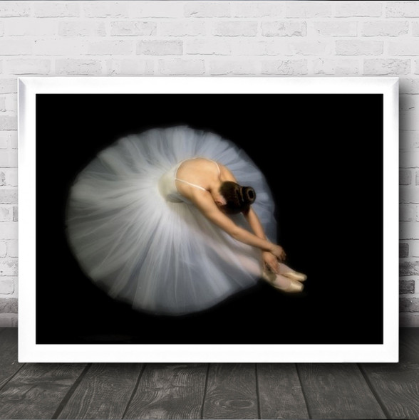 Elegance Ballerina Ballet Skirt Dress Feet Sitting Person Model Wall Art Print