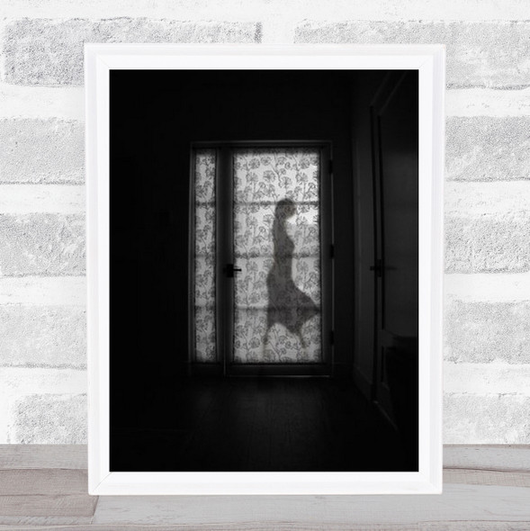 Guest Silhouette Shadow Door Texture Room Hallway Dress Doorway Wall Art Print