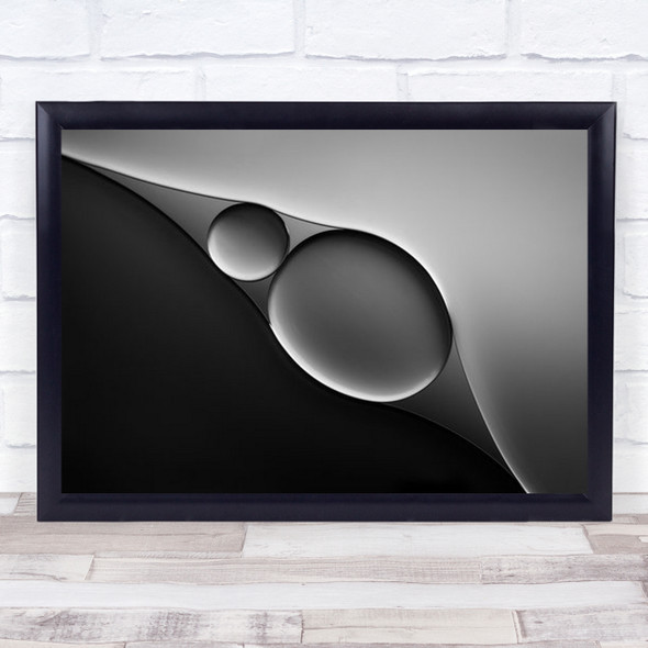 In Utero Bubbles Oil Water Macro Abstract Baby Fetus Monochrome Wall Art Print