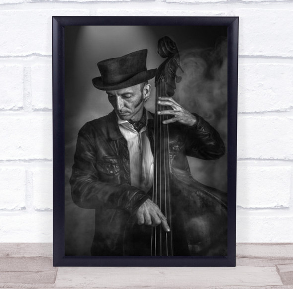 Jules 2 Portrait B&W Blackaamp;White Musician Cello Performance Wall Art Print