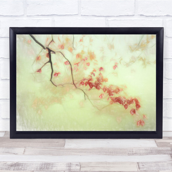 Luce Dorata Autumn Fall Leaves Soft Creative Edit Twig Leaf Zen Wall Art Print