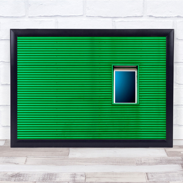 Simplicity Window Green Facade Architecture Abstract Minimalism Wall Art Print