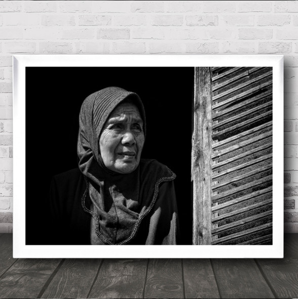 Umi Old Woman Window Person Rao West Sumatra Province Indonesia Wall Art Print