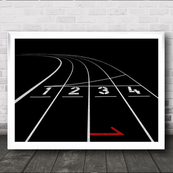 1 2 3 4 Stadium Track Lane Tartan Germany Arena Number Numbers Wall Art Print