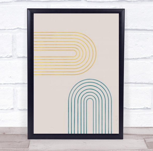 Archs In Spring Graphic Lines Shapes Arch Rainbow Illustration Wall Art Print