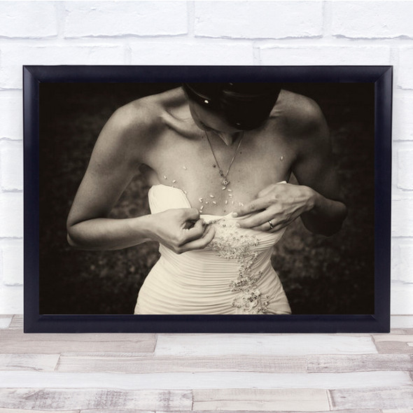 Ioana Bride Rice Sepia Marriage Married Wedding Woman Portrait Wall Art Print