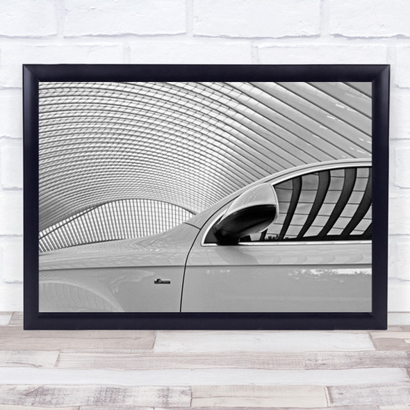 On The White Side Panorama Panoramic B&W High Key High-Key Car Wall Art Print