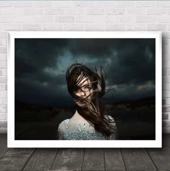 The Day Portrait Outside Outdoors Wind Windy Hair Blow Blowing Wall Art Print