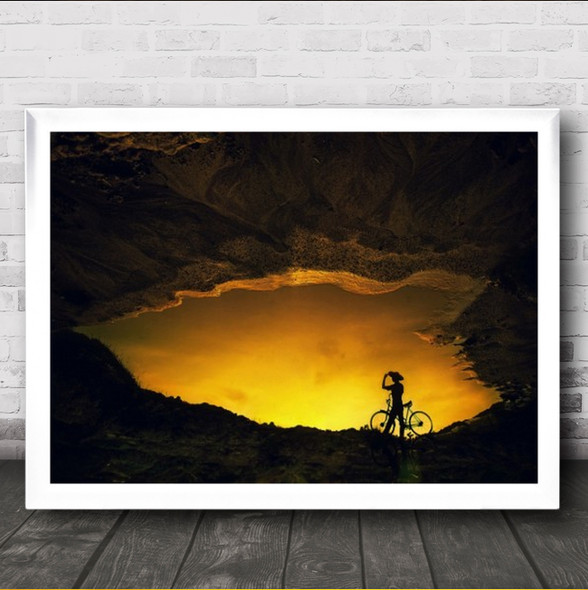 The Nomad Pinksword Bike Bicycle Adventure Adventurer Hat Ride Wall Art Print