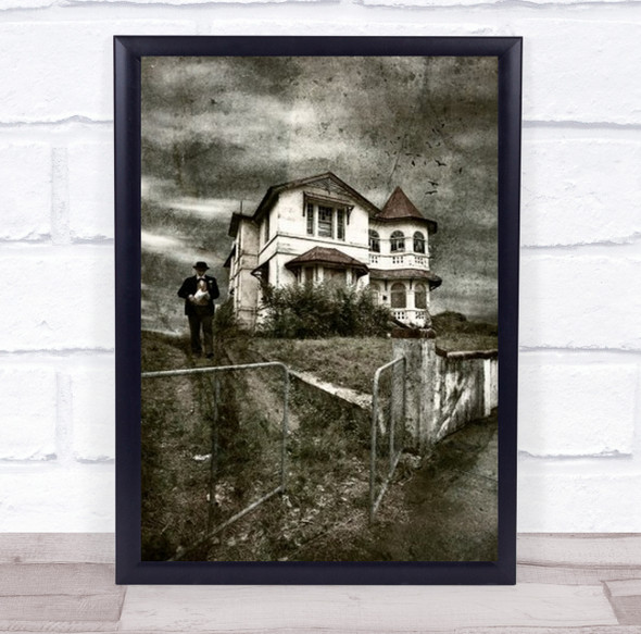 The Realtor Retro Old Vintage Creative Edit Surreal Surrealism Wall Art Print