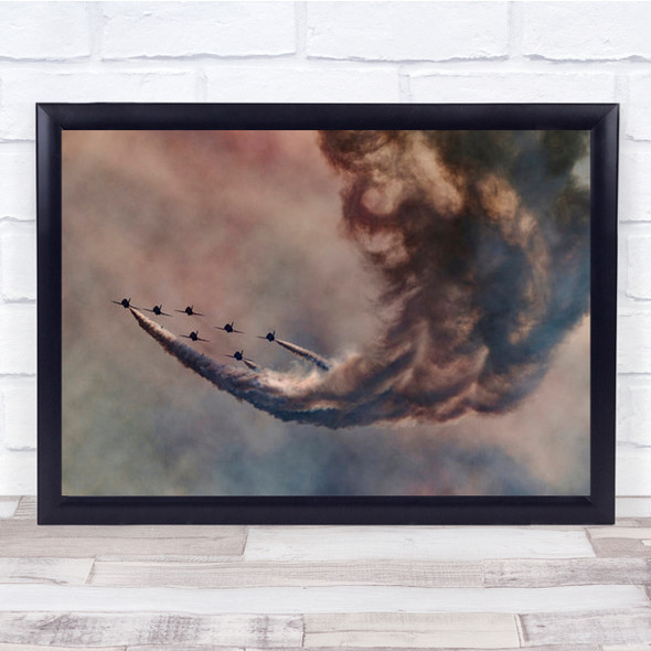 Burn Up Plane Aircraft Fly Clacton Dramatic Airplanes Airshow Wall Art Print