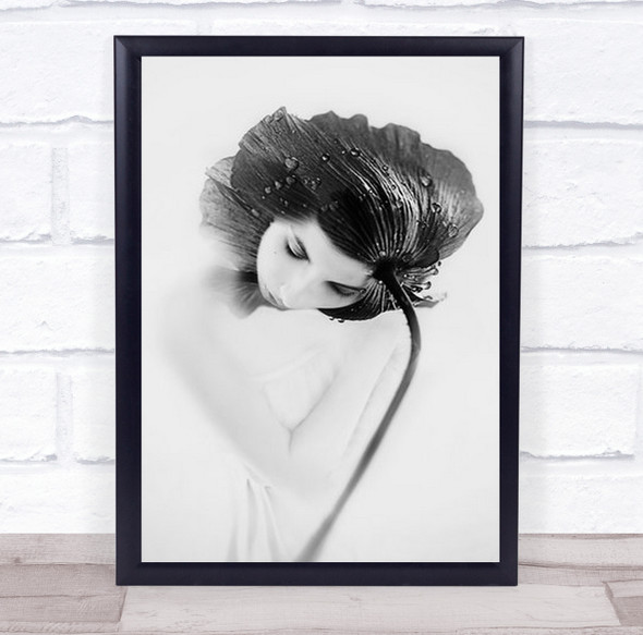 Flower Woman Creative Edit High-Key High Key Portrait Person Wall Art Print