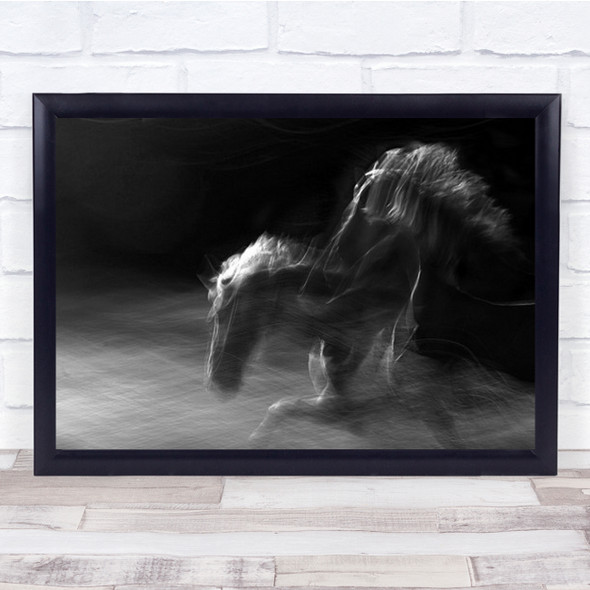 Mystification Creative Edit Edited B&W Blackaamp;White Horse Wall Art Print