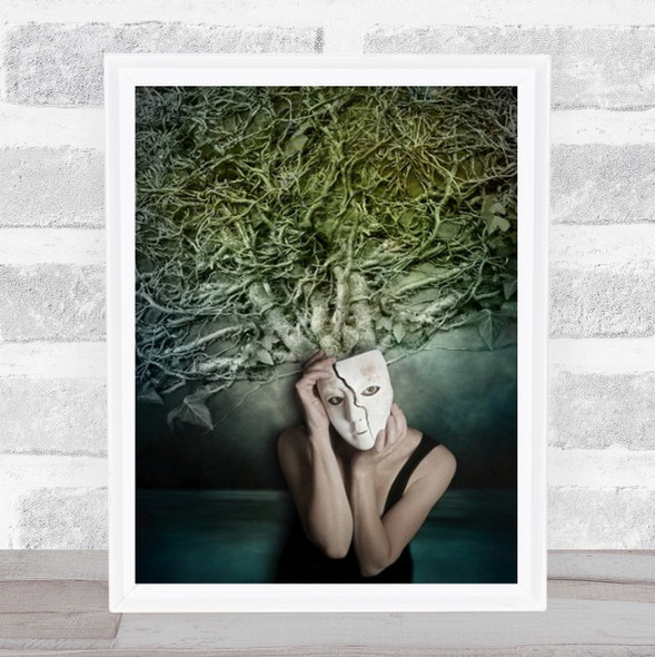 Personality Part 1 Creative Edit Edited Obscuring Woman Mask Wall Art Print