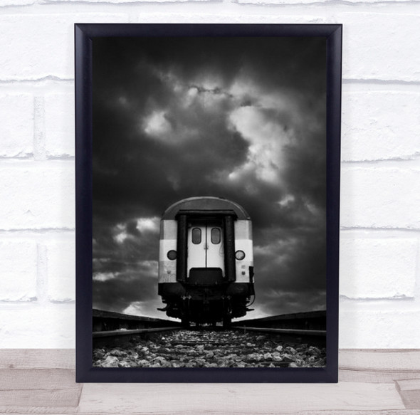 Wagon Train Rail Track Pozarevac Railroad Railway Tracks B&W Wall Art Print