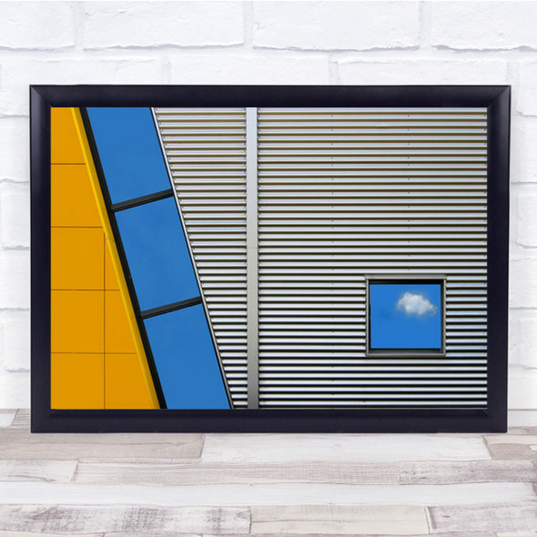 Cloudlet Abstract Architecture Windows Cloud Yellow Stripes Wall Art Print