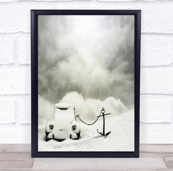 Larguer Les Voiles Anchor Car Frozen Stopped Boat Avalanche Wall Art Print