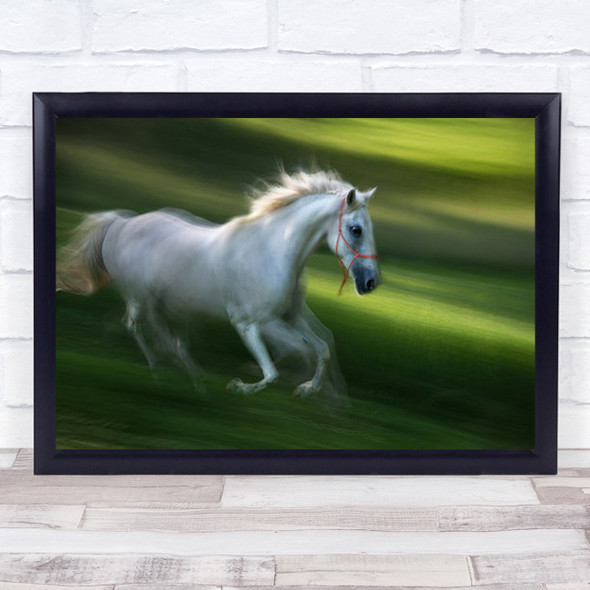 The Red Thread Action Horse Speed Blur Blurry Motion Animal Wall Art Print