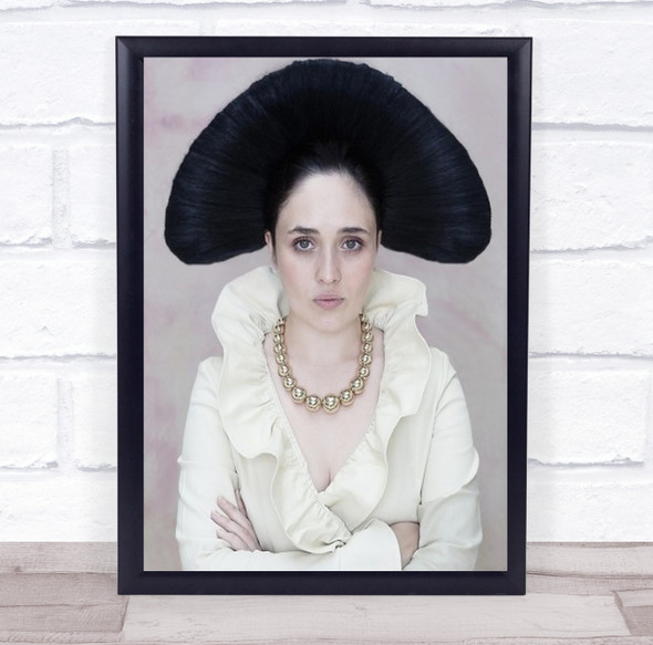 Big Hair Day Portrait Woman Hairstyle Necklace Face Studio Wall Art Print