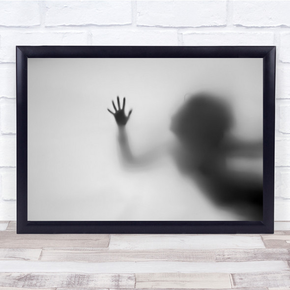Dream Of Flying Shadow Person Hand Blur Blurry Texture B&W Wall Art Print