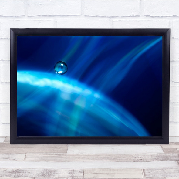 In Orbit Water Space Waterscape Drop Droplet Abstract Blue Wall Art Print