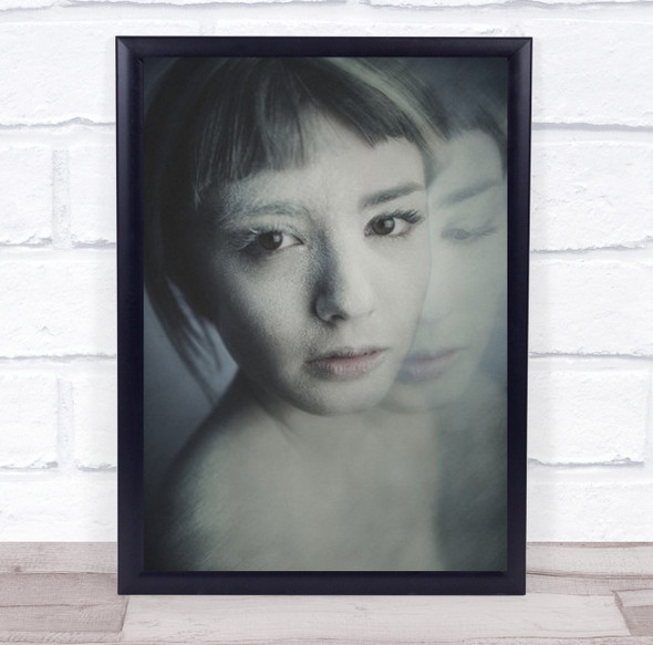 Introspection Portrait Cold Face Thinking Thoughtful Woman Wall Art Print