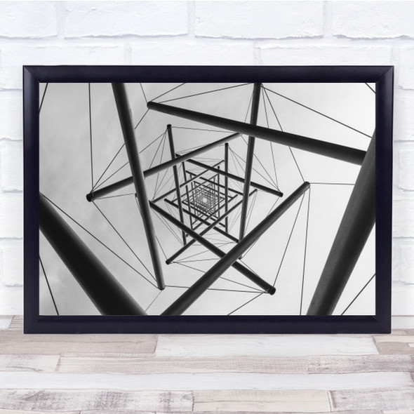 Lines Cables Strings Wires Pattern Symmetrical Perspective Wall Art Print