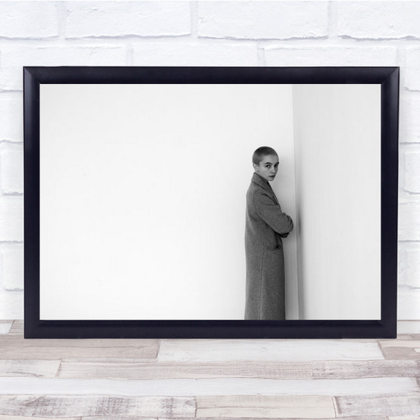 Port High Key High-Key Empty B&W Portrait Room Woman Model Wall Art Print