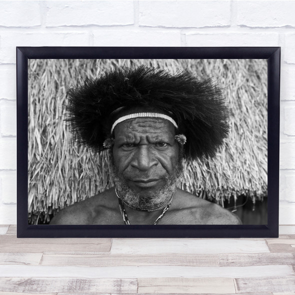 Face To Portrait Dani West Papua Person Hair Tribal Tribe Wall Art Print