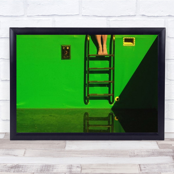 Deep Green Celje Slovenia Ladder Pool Feet Foot Legs Leg Wall Art Print