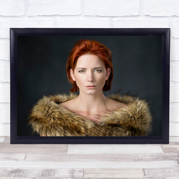 Fur Collar Portrait Female Girl Woman Model Coat Fashion Wall Art Print