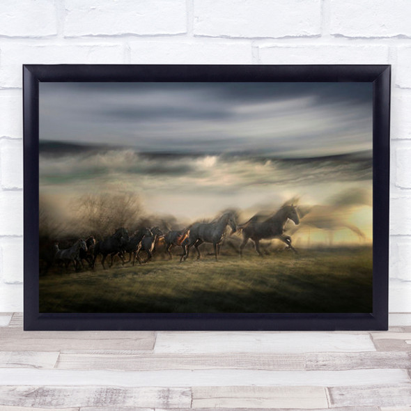 In Gallop Action Horse Horses Run Running Animal Animals Wall Art Print