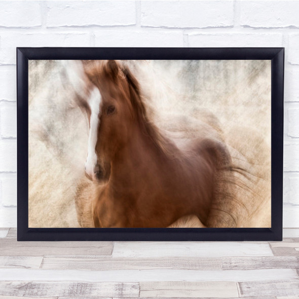 Pride Horse Gallop Galloping Action Movement Blur Blurry Wall Art Print